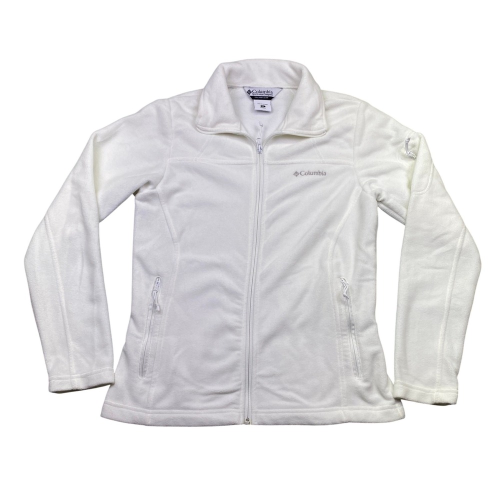 Columbia Fast Trek‎ II Full Zip Fleece Jacket White Womens Medium 110 WL 3158